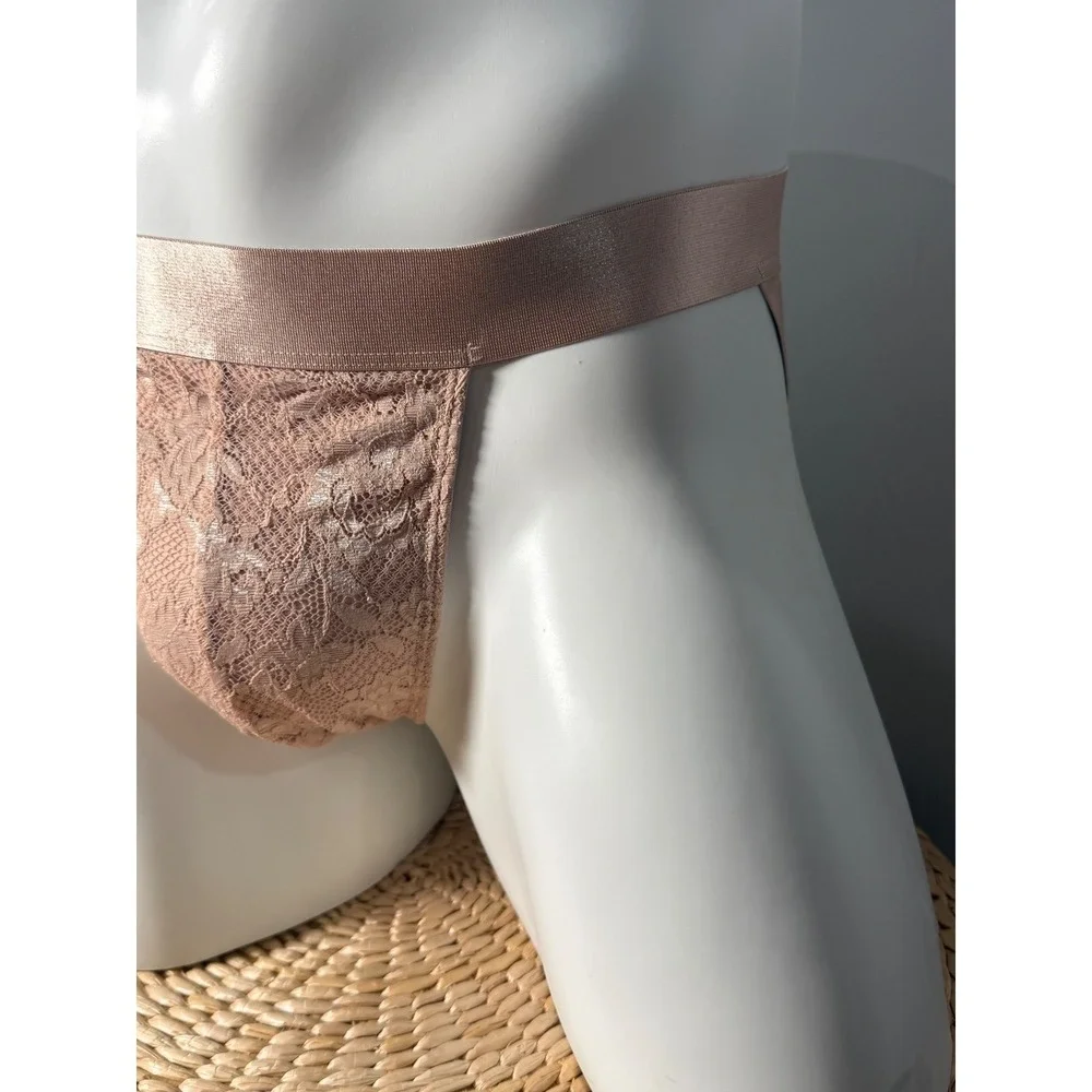 Cosabella Sette Nude Lace Jock Strap Soft Stretch Sexy‎ Underwear size XL